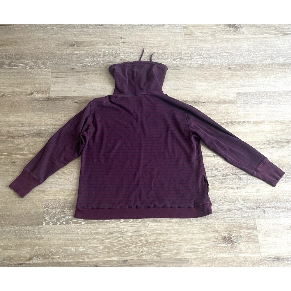L.L. Bean Women's Pullover XL-Petite Cowl Neck Striped Supima Cotton Drawstring - Picture 7 of 7